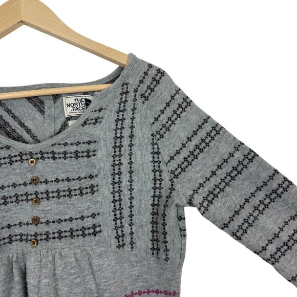 The North Face Knit Wool Blend Pullover Sweater Large Nordic Gray Baby Doll - Picture 5 of 9